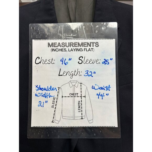 Vtg Oscar de la Renta Blazer Jacket Mens 46R Navy Wool 2-Button Gold Crest - Picture 5 of 10